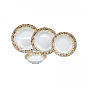 wholesale price China Factory wedding luxury white modern decal Melamine dinner plates set melamine dinnerware sets