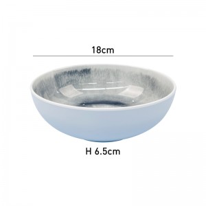 Custom Ramen Plastic Melamine Bowls For Swirl LightGray Round High Quality Thick Bottom bespoke melamine bowl Lunch Dinner