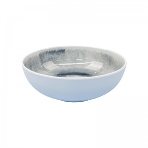 Custom Ramen Plastic Melamine Bowls For Swirl LightGray Round High Quality Thick Bottom bespoke melamine bowl Lunch Dinner