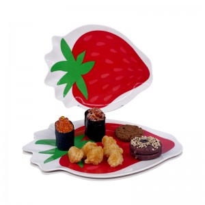 Cartoon Shape Strawberry Melamine Party Plates ສໍາລັບຕົບແຕ່ງພັກ