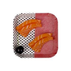 8 ιντσών 10 ιντσών Προσαρμοσμένο λογότυπο μισόχρωμα πιάτα μελαμίνης με κουκκίδα επαναχρησιμοποιήσιμα άθραυστο πιάτο σερβίτσιο σαλάτας