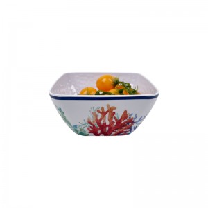 គុណភាពខ្ពស់ Melamine Dessert Ramen Square Bowl Plastic Salad