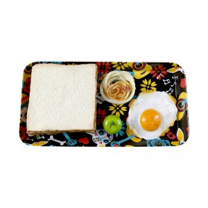 طبق تقديم طعام من الميلامين على شكل مربع مقاس 40.64 سم مقاس كبير بتصميم الهالوين