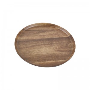 Wholesale Durable 100% A5 Melamine Wooden Color Design Serving Tray, Custom Restaurant Food Serving Plastic Tray