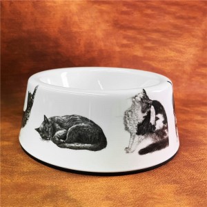 Меламінова миска для тварин з візерунком, що танцює та грає кіт