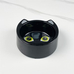Plastica Melamina Cute Dancing Cat Design Pet Dog Bowl