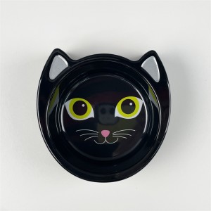 Plastica Melamina Cute Dancing Cat Design Pet Dog Bowl