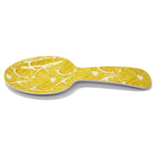 Set forchetta e cucchiaio in plastica con motivo limone 100% melamina con manico lungo per mescolare insalata