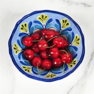 Plastic Aqua Blue Floral Design Modern Best Seller Melamine Elegant Home Dinnerware Set
