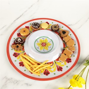 Plastic Safflower Khauta Moralo oa Kajeno Melamine Elegant Vibrant Home Dinnerware Set