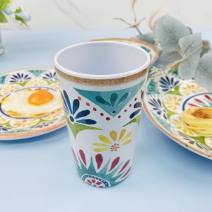 Promotional Decal Flower White Melamine Mugs and Cups Multiple Model Plastic Drink Cup