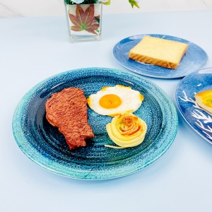 Wholesale elegante werbrûkbere plestik platen restaurant platen melamine gerjocht diner rûne platte plestik plaat