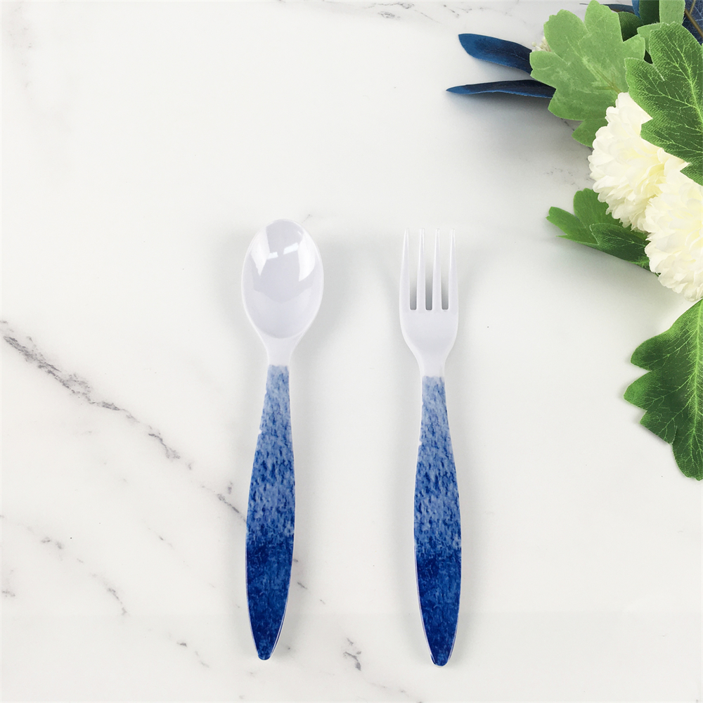 melamine-plastic-custom-blue-ray-pattern-spoon-and-fork (1)
