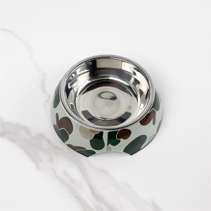 Stainless Steel Non-slip Dog Bowls Double Melamine Dog Pet Feed Water Cat Dog Food bowl