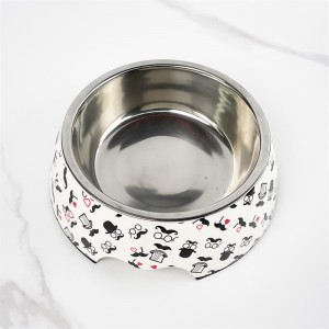 Jumla Custom Bakin Karfe Bowls & Feeders Waje Cat Melamine Keɓance Dog Bowl