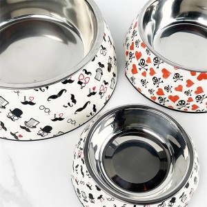 Novelty Pet Bowls Feeder With Liquid Plastic Dog Bowls Custom Dog food Bowl
