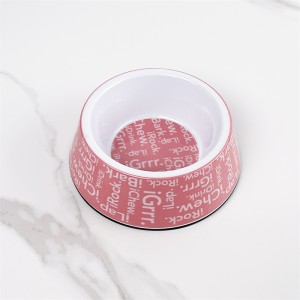 Wholesale Customized Sublimation Plastic Pet Supplies Bowl Non Slip Melamine Decal Dog Bowl Opsyonal Decals Cat Bowl