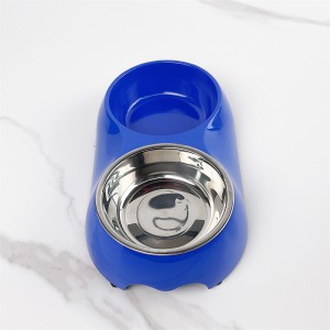 Customized Hoopet Non-Skid Pad Blue Organic Dog Cat Bowl Stainless Steel Feeder
