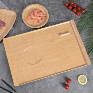 Vaixela de melamina personalizada, patrón de madeira, bandexas de cubertos simples, pedestais, xogos de pratos de cena
