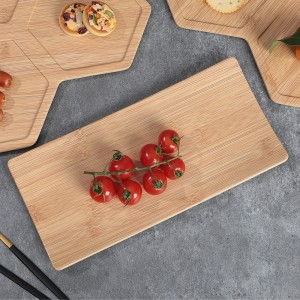 Custom Melamine Tableware Wooden Pattern Simple Hexagonal Honeycomb Design Food Table Mat Tray Set