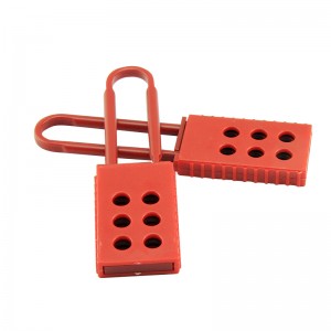 OEM Supply Red Lockout Hasp With Plastic Coated Handle 7 Holes