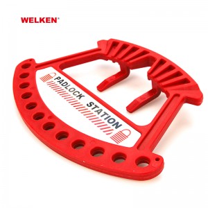 Good quality red plastic Portable Safety Padlock Rack bd-8765