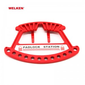Good quality red plastic Portable Safety Padlock Rack bd-8765