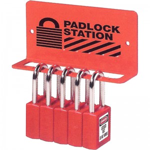 Factory Customized NT-PL01 Red 5 locks Safety Padlock Lockout Tagout Station Lock Display Rack Metal Padlock Station