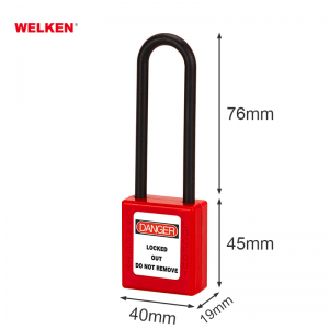 38mm and 76mm long nylon shackle Insulation Safety Padlock Lockout Tagout LOTO