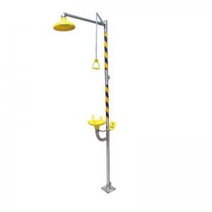 Super Lowest Price Yellow Abs Plastic Combination Floor Mounted Emergency Safety Shower And Eyewash Station
