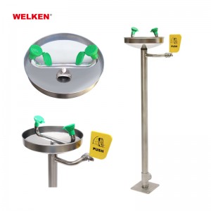 High quality 304 stainless steel stand eye wash pedestal eye wash station