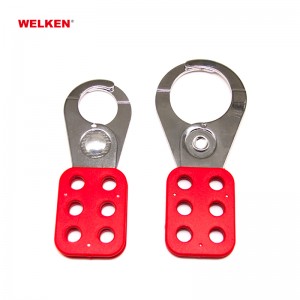 1″ steel lockout tagout hasp with red coated