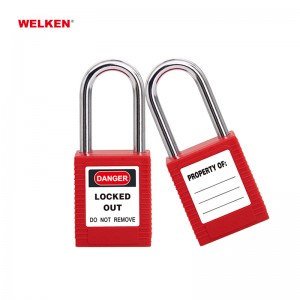 High quality Nylon Plastic 16 colors steel shackle Safety Security Padlock LOTO