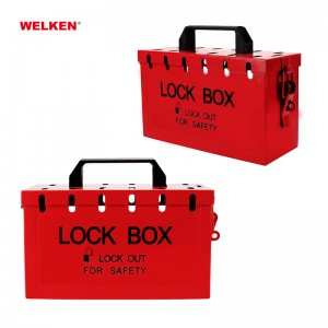 red yellow lockout box Safety Lockout Box with transparent cover BD-8813