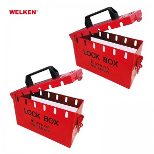 赤黄色のロックアウトボックス安全ロックアウトボックス透明カバー付き BD-8813