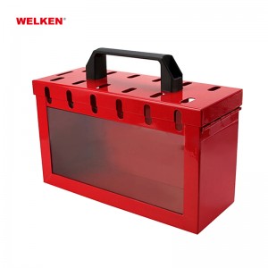 קופסת נעילה אדומה צהובה תיבת נעילה בטיחותית עם כיסוי שקוף BD-8813