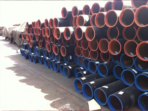 Tubo de aço soldado pintado de preto de grande diâmetro ASTM A53 A36 com extremidades chanfradas