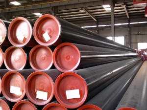 SCH40 Painted Welded Steel Pipe Beveled Ends