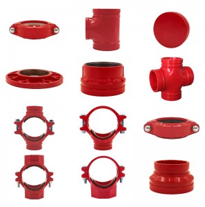 Acessórios para tubos de aço pintados de vermelho