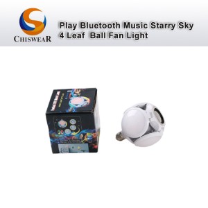 Mode 40W 4 Leaf Football LED Farverig Deformerbar Folde Blub Trådløs Fjernbetjening Stereo Audio Musik Afspiller Bluetooth højttaler