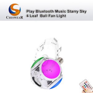 Pantun 40W 4 Daun Football LED Colorful Deformable Folding Blub Wireless Remote Control Stereo Audio Musik Maén Bluetooth Speaker