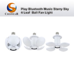 Moda 40W 4 Yapraklı Futbol LED Renkli Deforme Edilebilir Katlanır Blub Kablosuz Uzaktan Kumanda Stereo Ses Müzik Çalan Bluetooth Hoparlör