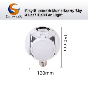 Moda 40 W 4 folhas de futebol LED colorido deformável dobrável Blub controle remoto sem fio áudio estéreo reprodução de música alto-falante Bluetooth