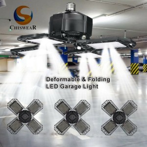 Best Quality 100W 4 Leaf Deformable Folding Led Garage Ceiling Lights Ideal for Warehouse and Workshop etc Public Lighting Occupy Areas