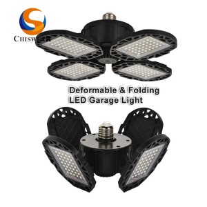 Nejkvalitnější 100W 4listá deformovatelná skládací LED garážová stropní světla Ideální pro sklady a dílny atd. Veřejné osvětlení zabírající prostory