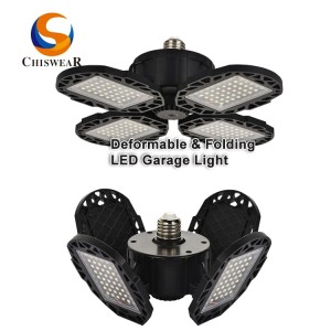 Plafoniere da garage a LED pieghevoli deformabili a 4 foglie di alta qualità da 100 W, ideali per magazzini e officine, ecc.
