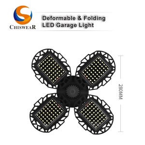 ຄຸນະພາບດີທີ່ສຸດ 100W 4 Leaf Deformable Folding Led garage Ceiling Lights ເຫມາະສໍາລັບສາງແລະກອງປະຊຸມແລະອື່ນໆ ແສງສະຫວ່າງສາທາລະນະ