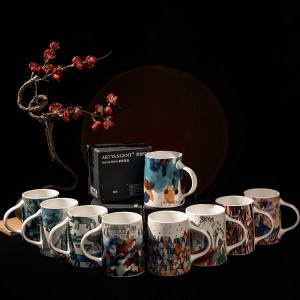 Personalised Custom Cool Art Mixed Blue Ceramic Mug Response Series 3 by Nicola Fouche