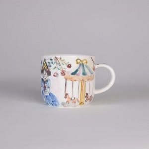 Fantasyland Fully Hand-painted Decorative Ceramic Cup with Lid