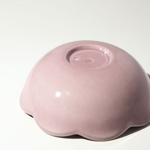 Nordic Small Glazed Ceramic Plum Color Dish Japandi Style Designs